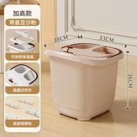 家用過小腿泡腳桶加厚加高可移動帶滾輪足浴桶養生蒸薰按摩洗腳桶 帶蓋