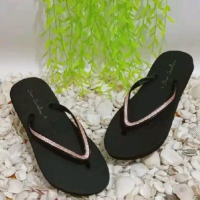 Sandal Swallow Wanita Sun Swallow Premium Crystal Gold Black