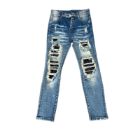quần jean size  nhỡ AMi Ri màu xanh  chất vải cotton co giãn nhẹ nhàng phom dáng chuẩn