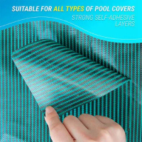 12Pcs Pool Safety Cover Patch Patches Self Adhesive Pool Cover 12X8in/4X8in Repair Kit Fit For Swimming Pools