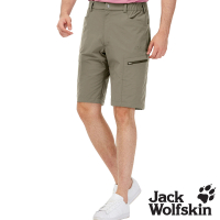 【Jack wolfskin 飛狼】男 簡約設計快乾休閒短褲 登山褲(棕)