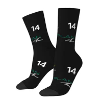 Funny Printing Fernando Alonso 14 Aston Martin Socks for Women Men Stretchy Summer Autumn Winter Crew Socks