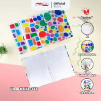 Topla Map Dokumen Motif Bulat Kotak Clear Holder 333F Dokumen Fancy Ukuran Folio F4 40 File Plastic 