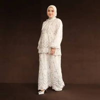 Lozy Hijab - Floure Embroidery Set (One Set Raya Blouse Skirt Bahan Katun Bordir) Pearly Blush S7