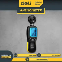Deli Digital Anemometer Pengukur kecepatan angin Thermometer angin DL333203