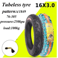 High Quality 16x3.0 Vacuum Tire 16 Inch Tubeless Tyre for Electric Vehicles, Mini Motorcycle Accessories