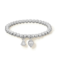 Gelang Regangan Manik Perak Tulen, ZHOU LIU FU, Gelang Pesona Bunga Teratai, Barang Kemas Perak untu