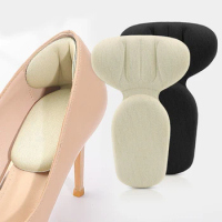 3 pairs of heel care anti wear stickers, foam half size pad, thickened anti wear heel pad, apricot black
