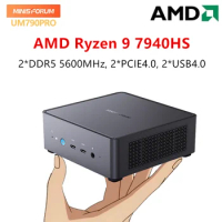 MINISFORUM UM773 UM690 Mini PC AMD Ryzen 7 7735HS Ryzen 9 6900HX 8 Cores  Windows 11 Pro DDR5 PCIE4.0 8K USB4.0 PC Gamer Computer