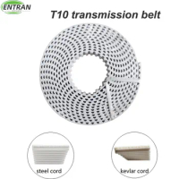 T10 Polyurethane Transmission Tooth Belt Timing Belt Open Ended With Steel Cord 25T10 Belt 10mm/15mm/20mm/25mm/30mm/40mm/50mm