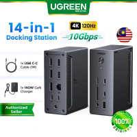 UGREEN 14 in 1 USB-C Docking Station Dock HDMI 4K60Hz DisplayPort 120Hz USB-A RJ45 SD TF Card Reader