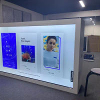 43 55 65 75 86 inch LCD Touch Screen Transparent kiosk,transparent advertising lcd monitor PC all in one