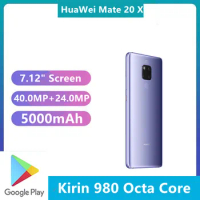 DHL Fast Delivery HuaWei Mate 20 X 4G LTE Mobile Phones 22.5W Charger 7.2" Screen Kirin 980 40.0MP Fingerprint Dual Sim NFC