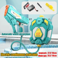 Children Fully Automatic Electric Backpack Water Guns Toy Long Range Water Spray Automatic Suction Continuou Water Toy Gun Gift