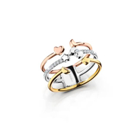 แหวนเพชร Triplets Row Open Ring: Hello Kitty รุ่น R19736E3 - สีพิงค์โกลด์
