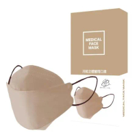 川鈜 KF94韓版3D立體醫用口罩-雙鋼印-暖暖棕  (10片/盒)X10盒