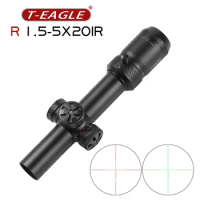 TEAGLE Optics Sight R 1.5-5X20 IR HK Reticle Riflescope Fits Airgun Airsoft For Hunting Scope With Mounts Optics For Pneumatics