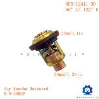 6E5-12411-30 Thermostat for Yamaha Hidea Parsun Outboard Motor 2-stroke 9.9-250HP 50°C/ 122°F 6E5-12411 Boat accessories