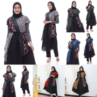 Tunik Model Kimono Batik Salur Modern Fashion Batik Wanita