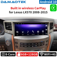 Damaotek Android 10.0 12.3 Inch Wireless CarPlay Multimedia Car Radio Player For Lexus LX570 2008 - 2015 Navigation GPS WIFI 4G