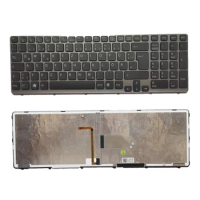 New For SONY VAIO E15 SVE15 Keyboard GR Backlit Silver frame black key