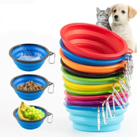 350/1000ml Large Folding Dog Bowl Travel Accessories Puppy Food Dish dry dog food Bowl Cat Container drinking bowl for dogs