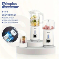 stainless steel set simplus set 3-in-1 Multifunctional Food Processor Blender Juicer Grinder Set Bla