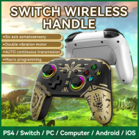 For Switch Pro Wireless Bluetooth Controller Kingdom Limited Edition Switch Gamepad Vibrates Birthday Gift Joystick Handle