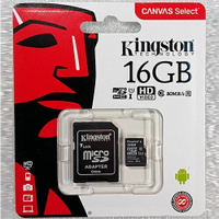 金士頓 UHS-I U1 C10 16GB 記憶卡(附轉卡)