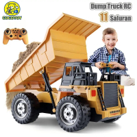 New COCOTOY Dump Truk Remote Control Mainan Mobil 11 Channels 2.4Ghz Excavator Remote Control 4WD Ma