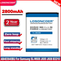 LOSONCOER 2800mAh for samsung J600 J608 C3050C S7350C F619 C3050 E740 E748 F110 F118 G618 L600 L608 B3210 AB483640BU Battery