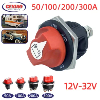 Car Battery Disconnect Switch Cut the Power 50A 100A 200A 300A DC 12V 24V 32V Cut Off Rally Switch For Car Motorcycle Truck Boat