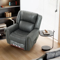 Eskimo Large Power Lift Recliner Chair with Massage and Heat for Elderly, Fabric Single Sofa for Living Room with USB Ports(Grey