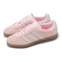 【adidas 愛迪達】休閒鞋 Gazelle Indoor W 女鞋 粉 白 焦糖底 麂皮 德訓鞋 愛迪達(JI2716)