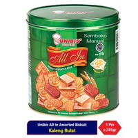 Unibis All In Assorted Biscuits Aneka Rasa Kaleng Bulat 235gr