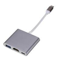 USB 3.1 Converter Usb C to HDMI Type C Hdmi Adapter 3 in 1 Type C to hdmi HDMI/USB 3.0/Type-C Aluminum For Apple Macbook adapter