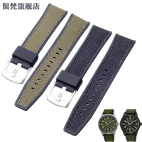 High Quality Nylon Watchbands 21MM 22MM Army green Black For IWC Pilot Seiko SUR323P1 Silicon Rubber Nato watch band Strap