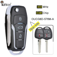 KEYECU 433MHz ID46 G8D576MA OUCG8D-576M-A Upgraded Flip 2 3 Button Remote Key Fob for Mitsubishi Lancer CJ Sedan Hatch Wago ASX