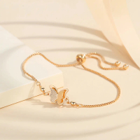 LM032 Gelang Titanium Bentuk Kupu Fashion Korea Gelang Serut Perhiasan Bracelets
