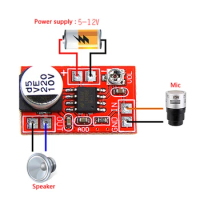 1pc Miniature Electret Amplifier Board MIC condenser Microphone Record Player DC 5~12V Motherboard Volume