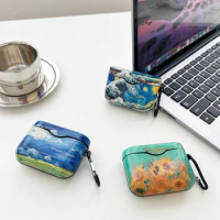 Creative soft shell Earphone Case For Sony WF-1000XM3 oil painting patterns Bluetooth Headset Protecte Charging Case For Sony