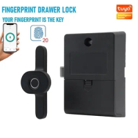 Smart Wooden Door Cabinet Lock Tuya APP Fingerprint Unlock Office Cabinet Storage Cabinet Lock Furniture Fingerprint Lock