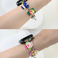 For Applewatch Watch Strap Colorful Dopamine Beaded Bracelet iWatch S9/8 Creative Cartoon Little Monster Apple Watch se/6/5/4/3
