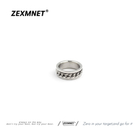 ZeX抖音同款可旋轉轉運鏈條開瓶器戒指男女潮人百搭情侶鈦鋼指環