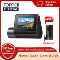 Global 70mai Dash Cam A200 Dual-channel Record 1080P HDR 2'' IPS Screen 24H Parking Monitor 70mai Car DVR A200 WIFI APP 130° FOV