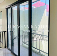 Pintu kaca sliding / pintu geser aluminium double