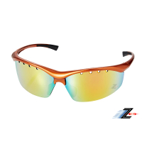 【Z-POLS】MIT台灣製頂級REVO七彩橘帥氣設計運動太陽眼鏡(抗紫外線UV400 舒適鼻墊設計)