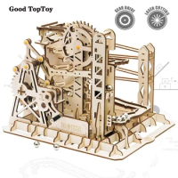 Good TopToy 4 Kinds Marble Run DIY Waterwheel Wooden Model Building Block Kits Assembly Toy Gift for Children Adult Dropship