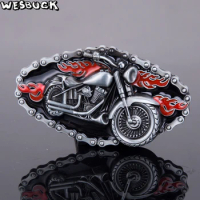 Hot Motorbike Buckles WesBuck Brand Metal Belt Buckles Vantage for Man Women Western Buckles Cowboy with Pewter Plated