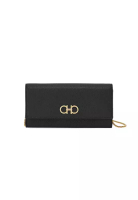 Salvatore Ferragamo Gancini Wallet With Chain Black 0770374